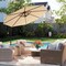 Costway 10' Hanging Umbrella Patio Sun Shade Offset Outdoor Market W/t Cross Base Beige
